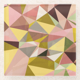 Abstrakte Geometrische Dreiecke. Glasuntersetzer