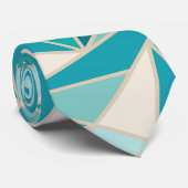 Abstrakte geometrische Dreiecke, Lagune, Blau, San Krawatte (Gerollt)