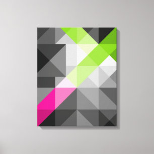 Abstrakte geometrische elegante Grau rosa grüne Fa Leinwanddruck