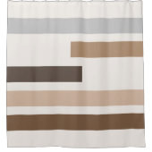 Abstrakte geometrische Erdtöne Streifen Kunstmuste Duschvorhang (Vorderseite)