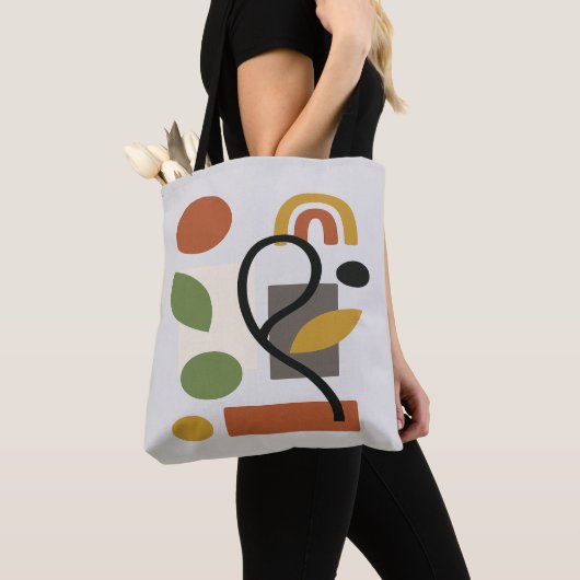 Abstrakte geometrische Erdtöne   Tasche (Von Nahem)