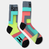 Abstrakte geometrische Farbe personalisiert Socken (Rechts)