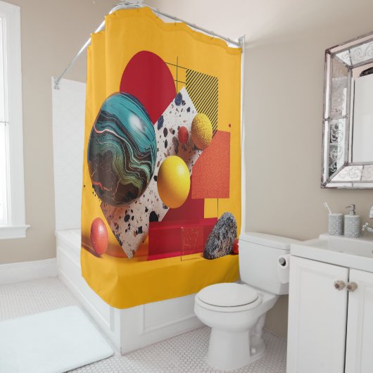 Abstrakte geometrische farbenfrohe Komposition Duschvorhang (Beispiel)