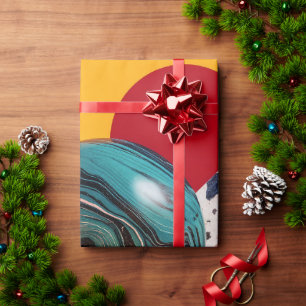 Abstrakte geometrische farbenfrohe Komposition Geschenkpapier