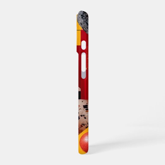 Abstrakte geometrische farbenfrohe Komposition iPhone 16 Hülle (Linke Seite)