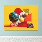 Abstrakte geometrische farbenfrohe Komposition Leinwanddruck (Insitu (Holzboden))