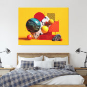 Abstrakte geometrische farbenfrohe Komposition Leinwanddruck (Insitu (Schlafzimmer))