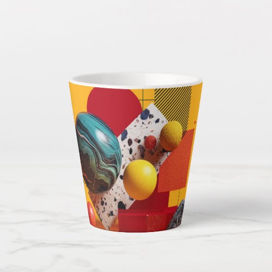 Abstrakte geometrische farbenfrohe Komposition Milchtasse (Vorderseite)