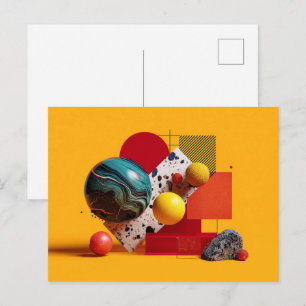 Abstrakte geometrische farbenfrohe Komposition Postkarte