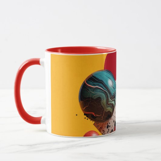 Abstrakte geometrische farbenfrohe Komposition  Tasse (Links)