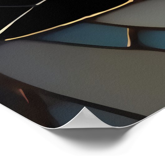 Abstrakte geometrische Farbglasmuster Poster (Ecke)