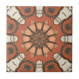 Abstrakte geometrische Fliese aus dem geblümten Mi