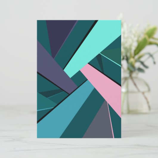 Abstrakte geometrische Form 6 Dankeskarte (Stehend Vorderseite)