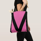 Abstrakte geometrische Form in Schwarz/Neon Pink Tasche (Von Nahem)