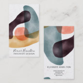 Abstrakte geometrische Formen Aquarellgestaltung Visitenkarte (Vorne/Hinten)