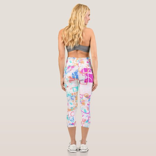 Abstrakte geometrische Formen Capri Leggings (Rückseite)