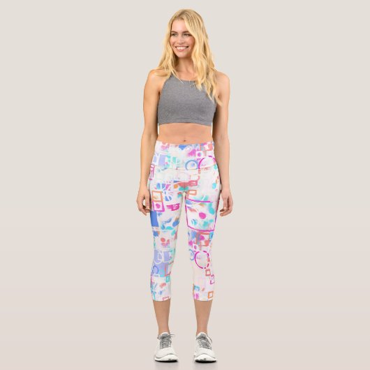 Abstrakte geometrische Formen Capri Leggings (Vorderseite)