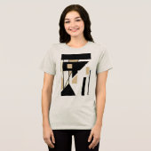 Abstrakte geometrische Formen der schwarzen Tan Be Tri-Blend Shirt (Vorderseite voll)