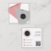 Abstrakte geometrische Formen der sozialen Medien  Quadratische Visitenkarte (Vorne/Hinten)