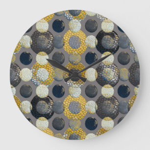 Abstrakte geometrische Formen: Farbenfrohe Wasserf Große Wanduhr