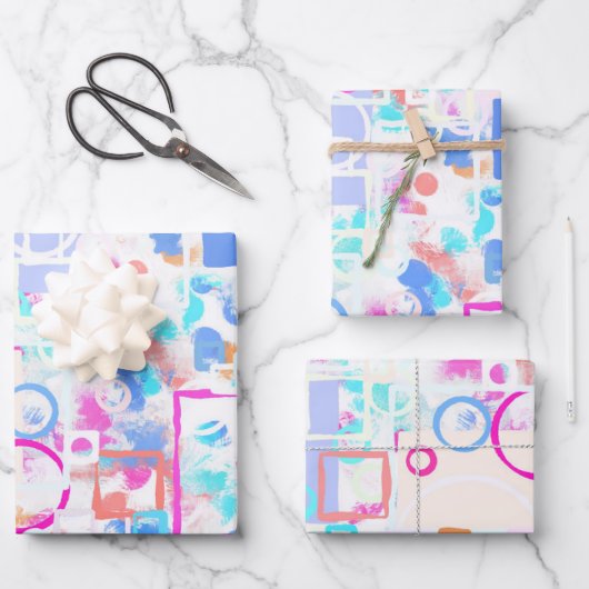 Abstrakte geometrische Formen Geschenkpapier Set (Vorderseite)