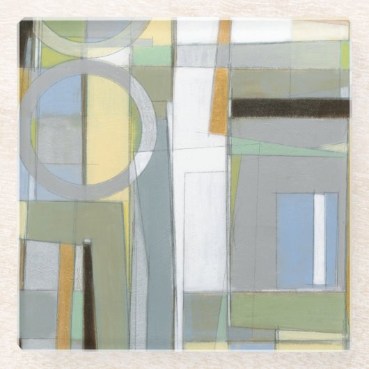 Abstrakte geometrische Formen Glasuntersetzer (Vorderseite)