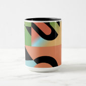 Abstrakte geometrische Formen im Airbrush-Stil bun Tasse (Zentrum)