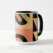 Abstrakte geometrische Formen im Airbrush-Stil bun Tasse (VorderseiteRechts)