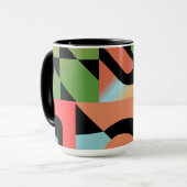 Abstrakte geometrische Formen im Airbrush-Stil bun Tasse (Vorderseite Links)