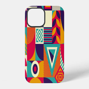Abstrakte geometrische Formen im Pop-Art-Stil, nah iPhone 12 Hülle