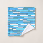 Abstrakte geometrische Formen in aquamarin- und tü Badhandtuch Set (Waschlappen)