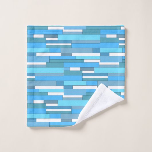 Abstrakte geometrische Formen in aquamarin- und tü Badhandtuch Set (Waschlappen)