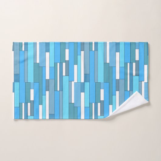 Abstrakte geometrische Formen in aquamarin- und tü Badhandtuch Set (Handtuch)