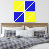 Abstrakte geometrische Formen in blau-gelb-akrylis Leinwanddruck (Insitu (Schlafzimmer))