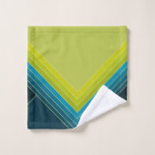 Abstrakte geometrische Formen in Kalkgrün und aqua Badhandtuch Set (Waschlappen)
