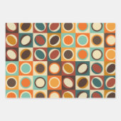 Abstrakte geometrische Formen in Retrofarben Geschenkpapier Set (Vorderseite)