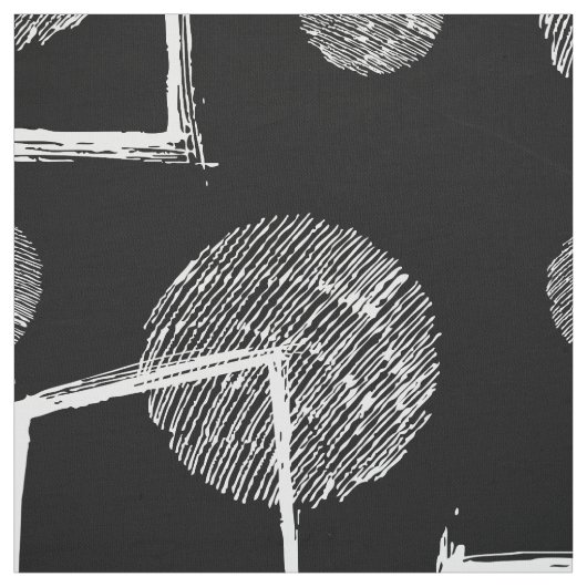 Abstrakte geometrische Formen in Schwarzweiß Stoff (Muster)