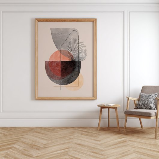 Abstrakte geometrische Formen - Japandi Wall Art Poster