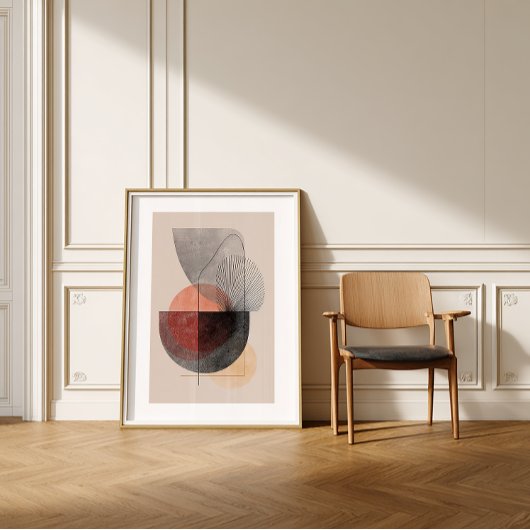 Abstrakte geometrische Formen - Japandi Wall Art Poster