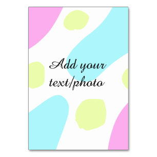 Abstrakte geometrische Formen Pastell Bild mit Nam Tischnummer