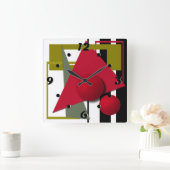 Abstrakte, geometrische Formen Quadratische Wanduhr (Zuhause)