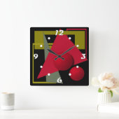 Abstrakte, geometrische Formen Quadratische Wanduhr (Zuhause)