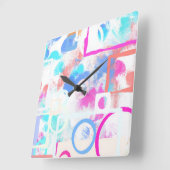 Abstrakte geometrische Formen Quadratische Wanduhr (Winkel)