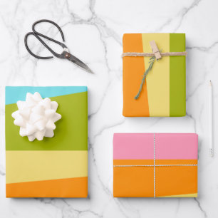 Abstrakte geometrische Formen   Regenbogen  Geschenkpapier Set