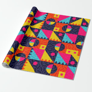 Abstrakte geometrische Formen. Retro farbenfrohe I Geschenkpapier