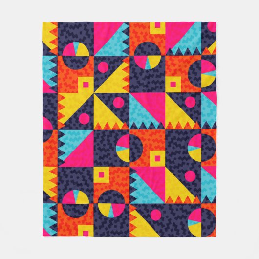 Abstrakte geometrische Formen. Retro farbige Illus Fleecedecke (Vorderseite)