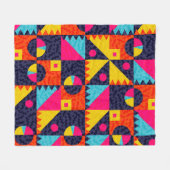 Abstrakte geometrische Formen. Retro farbige Illus Fleecedecke (Vorderseite (Horizontal))