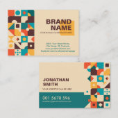 Abstrakte geometrische Formen Retropalette Visitenkarte (Vorne/Hinten)