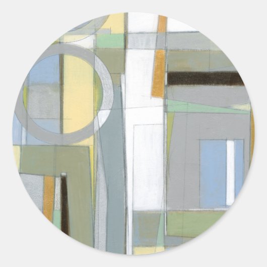 Abstrakte geometrische Formen Runder Aufkleber (Vorderseite)