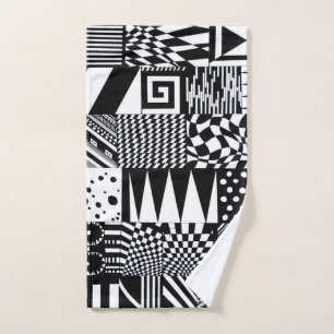 abstrakte geometrische Formen Schwarz-weiße Muster Handtuch